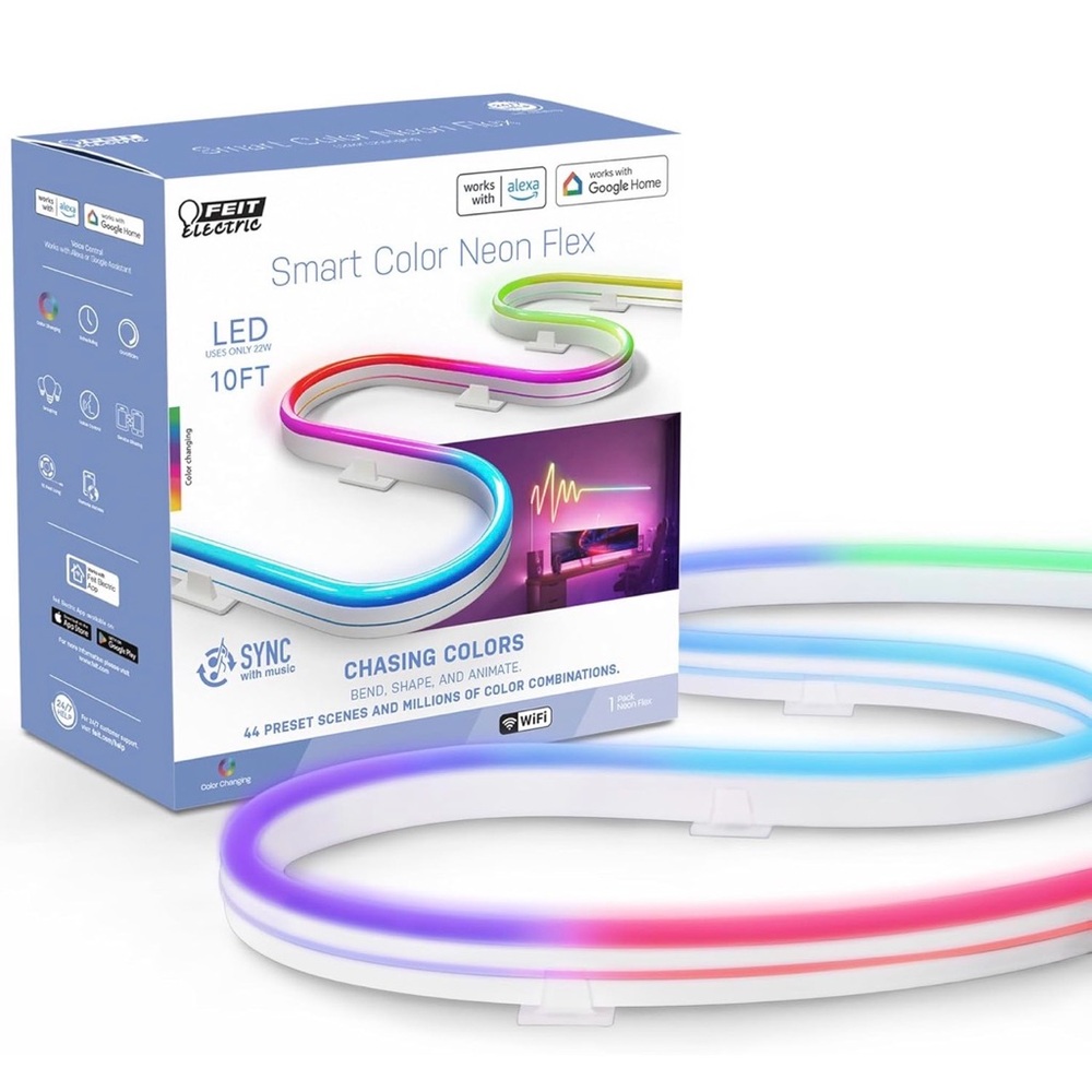 Brand New Electric Smart Neon Strip Lights 10FT, Flexible RGBW Color LED Strip
